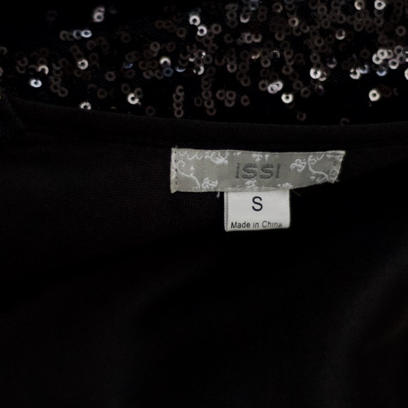 ISSI Sequence Chiffon Black Mini Dress Small - Picture 12 of 13